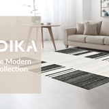 Ultra Soft Area Rug, Non Slip, Stain Resistant, Washable Area Rugs for Living Room, Bedroom, Minimalist Two-Tone Linear Rug with Striking Black and White Stripe Composition(Gray)