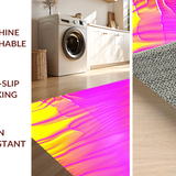 Ultra Soft Area Rug, Non Slip, Stain Resistant, Washable Area Rugs for Living Room, Bedroom, Vibrant Tie-Dye Aesthetic Blend(Yellow)