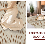 Ultra Soft Area Rug, Non Slip, Stain Resistant, Washable Area Rugs for Living Room, Bedroom, Cozy Handcrafted Jute Appeal(Beige)