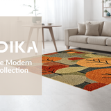 Ultra Soft Area Rug, Non Slip, Stain Resistant, Washable Area Rugs for Living Room, Bedroom, Vibrant Abstract Earthy Tones(Orange)