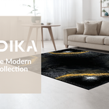 Ultra Soft Area Rug, Non Slip, Stain Resistant, Washable Area Rugs for Living Room, Bedroom, Artistic Wild Animal Theme(Black)