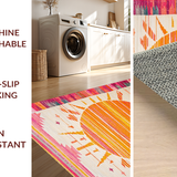 Ultra Soft Area Rug, Non Slip, Stain Resistant, Washable Area Rugs for Living Room, Bedroom, Vibrant Playful Color Splash Design(Orange)