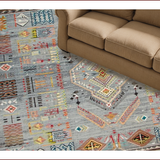 Ultra Soft Area Rug, Non Slip, Stain Resistant, Washable Area Rugs for Living Room, Bedroom, Chic Vintage Textured Patterns(Gray)