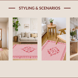 Ultra Soft Area Rug, Non Slip, Stain Resistant, Washable Area Rugs for Living Room, Bedroom, Western Cowgirl Boots Disco(Pink)