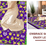 Ultra Soft Area Rug, Non Slip, Stain Resistant, Washable Area Rugs for Living Room, Bedroom, Elegant Floral Medley Design(Purple)