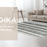 Ultra Soft Area Rug, Non Slip, Stain Resistant, Washable Area Rugs for Living Room, Bedroom, KaHouen Modern Stripe Accent Rug Black and White Outdoor Carpet(Black)