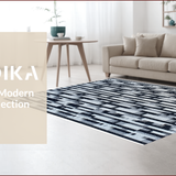 Ultra Soft Area Rug, Non Slip, Stain Resistant, Washable Area Rugs for Living Room, Bedroom, Checkered Geometric(Black)