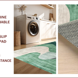 Ultra Soft Area Rug, Non Slip, Stain Resistant, Washable Area Rugs for Living Room, Bedroom, Subtle Gray Tiled Composition(Green)