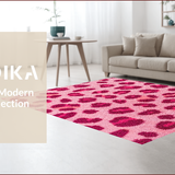 Ultra Soft Area Rug, Non Slip, Stain Resistant, Washable Area Rugs for Living Room, Bedroom, fluffy leopard print(Pink)