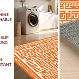 Ultra Soft Area Rug, Non Slip, Stain Resistant, Washable Area Rugs for Living Room, Bedroom, Sophisticated Soft Cream Trellis Style(Orange)