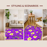 Ultra Soft Area Rug, Non Slip, Stain Resistant, Washable Area Rugs for Living Room, Bedroom, Festive Carnival Themed Elegance(Purple)
