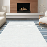 Ultra Soft Area Rug, Non Slip, Stain Resistant, Washable Area Rugs for Living Room, Bedroom, Chic Textured Oceanic Vibes(Blue)