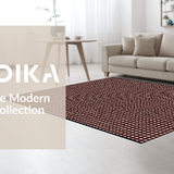 Ultra Soft Area Rug, Non Slip, Stain Resistant, Washable Area Rugs for Living Room, Bedroom, Edgy Black and White Composition(Red)