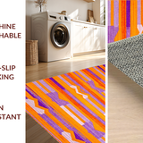 Ultra Soft Area Rug, Non Slip, Stain Resistant, Washable Area Rugs for Living Room, Bedroom, Rustic Eclectic Colorful Weave(Purple)