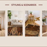 Ultra Soft Area Rug, Non Slip, Stain Resistant, Washable Area Rugs for Living Room, Bedroom, Artistic Contemporary Pattern Fusion(Brown)