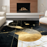 Ultra Soft Area Rug, Non Slip, Stain Resistant, Washable Area Rugs for Living Room, Bedroom, Elegant Fluid Motif in Monochrome(Black)