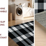 Ultra Soft Area Rug, Non Slip, Stain Resistant, Washable Area Rugs for Living Room, Bedroom, Timeless Black and White Checkerboard(Black)