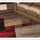 Ultra Soft Area Rug, Non Slip, Stain Resistant, Washable Area Rugs for Living Room, Bedroom, Harvest-Inspired Abstract Warm Tones(Red)