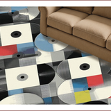 Ultra Soft Area Rug, Non Slip, Stain Resistant, Washable Area Rugs for Living Room, Bedroom, Lively Multicolor Circular Pattern(Gray)