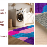 Ultra Soft Area Rug, Non Slip, Stain Resistant, Washable Area Rugs for Living Room, Bedroom, Modern Playful Organic Shapes(Pink)