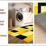 Ultra Soft Area Rug, Non Slip, Stain Resistant, Washable Area Rugs for Living Room, Bedroom, Dynamic Modern Linear Interpretation(Yellow)
