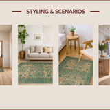 Ultra Soft Area Rug, Non Slip, Stain Resistant, Washable Area Rugs for Living Room, Bedroom, Rustic Modern Trellis Aesthetic(Beige)