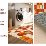 Ultra Soft Area Rug, Non Slip, Stain Resistant, Washable Area Rugs for Living Room, Bedroom, Retro Vibrant Abstract Composition(Orange)
