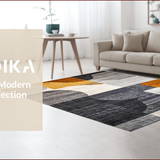 Ultra Soft Area Rug, Non Slip, Stain Resistant, Washable Area Rugs for Living Room, Bedroom, Luxurious Abstract Wavy Circle Aesthetic(Gray)