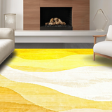 Ultra Soft Area Rug, Non Slip, Stain Resistant, Washable Area Rugs for Living Room, Bedroom, Contemporary Yellow Sunburst(Yellow)