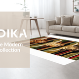 Ultra Soft Area Rug, Non Slip, Stain Resistant, Washable Area Rugs for Living Room, Bedroom, Eclectic Christmas Cattle Imagery(Brown)