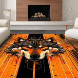 Ultra Soft Area Rug, Non Slip, Stain Resistant, Washable Area Rugs for Living Room, Bedroom, Dynamic Urban Wildlife Design(Orange)