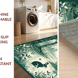 Ultra Soft Area Rug, Non Slip, Stain Resistant, Washable Area Rugs for Living Room, Bedroom, Artistic Retro Rabbit Design(Gray)