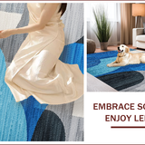 Ultra Soft Area Rug, Non Slip, Stain Resistant, Washable Area Rugs for Living Room, Bedroom, Modern Abstract Grey Blue Living Room Rug(Blue) - ODIKA