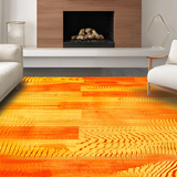 Ultra Soft Area Rug, Non Slip, Stain Resistant, Washable Area Rugs for Living Room, Bedroom, Contemporary Fuzzy Abstract Expression(Orange)