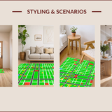 Ultra Soft Area Rug, Non Slip, Stain Resistant, Washable Area Rugs for Living Room, Bedroom, Vibrant Interactive City Map Visual(Green)