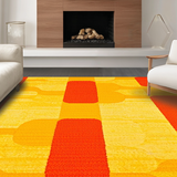 Ultra Soft Area Rug, Non Slip, Stain Resistant, Washable Area Rugs for Living Room, Bedroom, Artful Cookie Motif with Cheerful Hues(Orange)