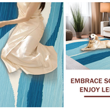 Ultra Soft Area Rug, Non Slip, Stain Resistant, Washable Area Rugs for Living Room, Bedroom, Sleek Contemporary Flowing Pattern(Blue)