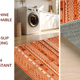 Ultra Soft Area Rug, Non Slip, Stain Resistant, Washable Area Rugs for Living Room, Bedroom, Sleek Vibrant Warm Tones(Orange)