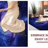 Ultra Soft Area Rug, Non Slip, Stain Resistant, Washable Area Rugs for Living Room, Bedroom, Futuristic Stellar Graphic Arrangement(Blue)