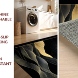 Ultra Soft Area Rug, Non Slip, Stain Resistant, Washable Area Rugs for Living Room, Bedroom, Luxurious Black Gold Aesthetic(Gold)