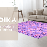 Ultra Soft Area Rug, Non Slip, Stain Resistant, Washable Area Rugs for Living Room, Bedroom, Rustic Purple and Pink Flourish(Purple)