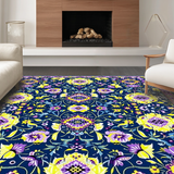 Dynamic Color Splash Floral Art(Blue)