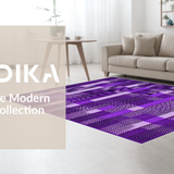 Ultra Soft Area Rug, Non Slip, Stain Resistant, Washable Area Rugs for Living Room, Bedroom, Stylish Non-Traditional Checker Motif(Purple)
