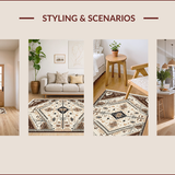 Ultra Soft Area Rug, Non Slip, Stain Resistant, Washable Area Rugs for Living Room, Bedroom, Boho Ivory Brown Living Room Shag Rug(Beige)