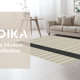 Ultra Soft Area Rug, Non Slip, Stain Resistant, Washable Area Rugs for Living Room, Bedroom, Sleek Black and Beige Stripe Aesthetic(Beige)
