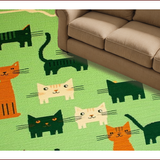 Ultra Soft Area Rug, Non Slip, Stain Resistant, Washable Area Rugs for Living Room, Bedroom, Vibrant Playful Creature Motif(Green)