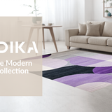 Ultra Soft Area Rug, Non Slip, Stain Resistant, Washable Area Rugs for Living Room, Bedroom, Playful Colorful Crescent(Purple)