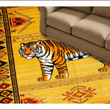 Ultra Soft Area Rug, Non Slip, Stain Resistant, Washable Area Rugs for Living Room, Bedroom, Ethnic Leopard Print Bedroom Meditation Area Carpet(Yellow)