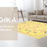 Ultra Soft Area Rug, Non Slip, Stain Resistant, Washable Area Rugs for Living Room, Bedroom, Cheerful Abstract Sunshine Aesthetic(Yellow)