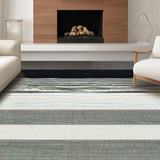 Ultra Soft Area Rug, Non Slip, Stain Resistant, Washable Area Rugs for Living Room, Bedroom, Elegant Black and White Trellis Motif(Gray)